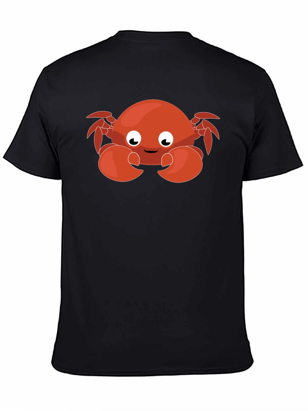 Cute Cartoon Crab Graphic Black T-Shirt
