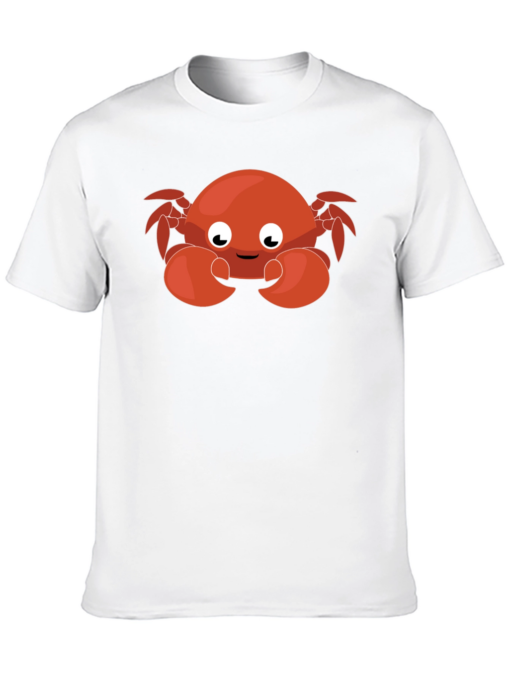 Cute Cartoon Crab Graphic Black T-Shirt