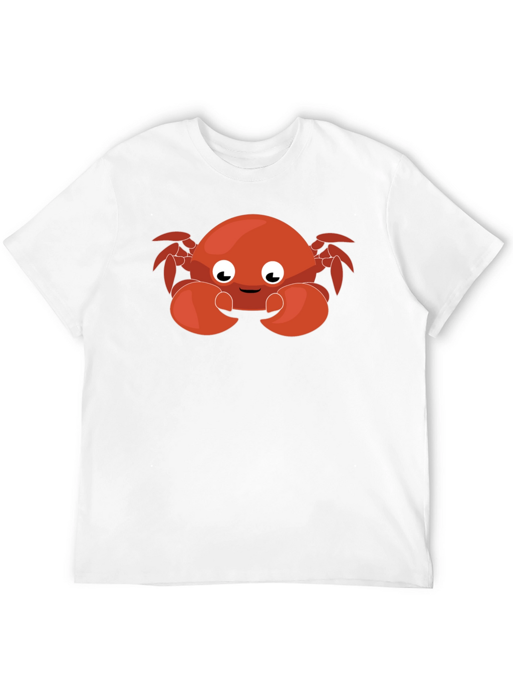 Cute Cartoon Crab Graphic Black T-Shirt