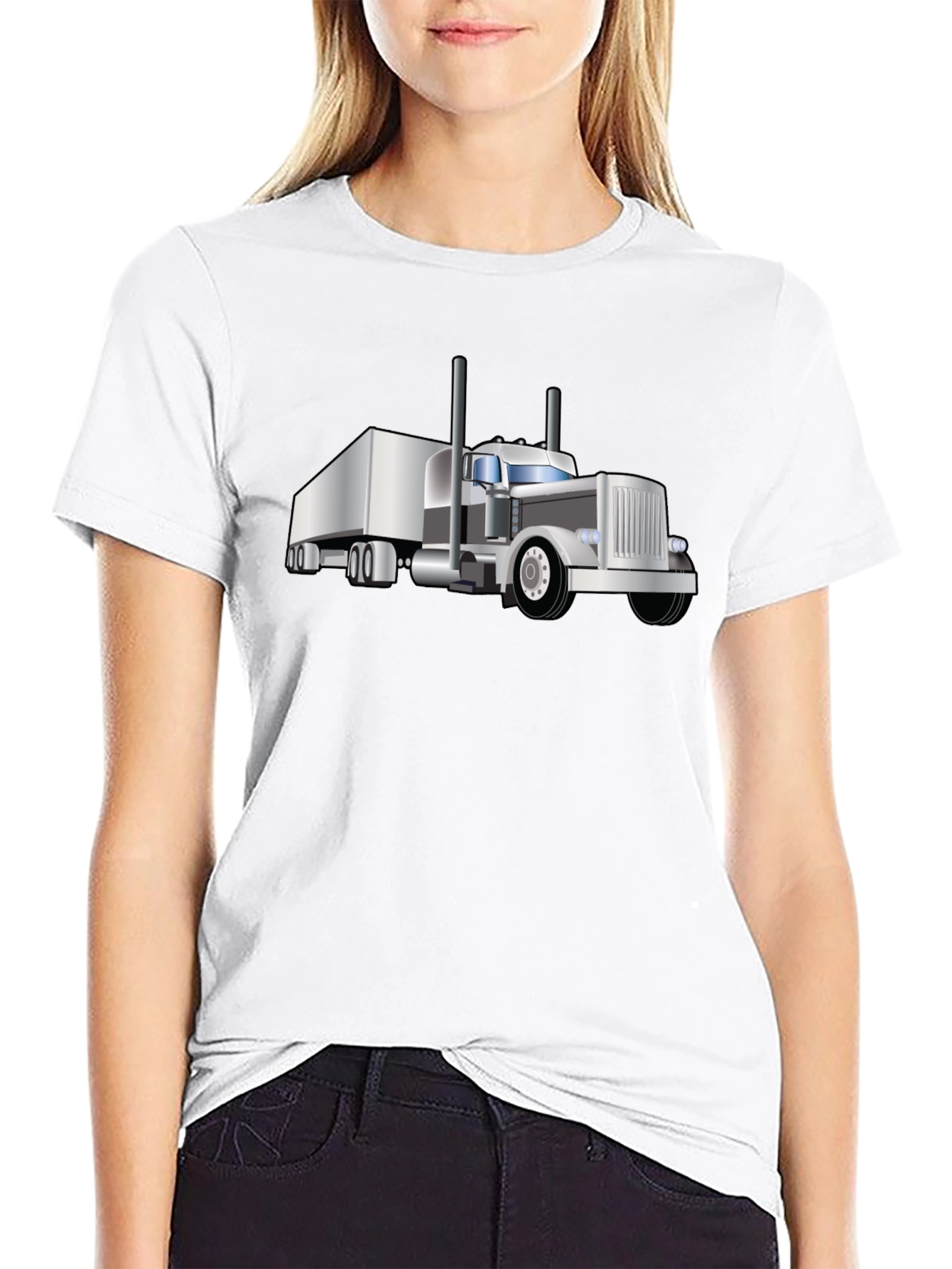Trucker T-Shirt: Cool Black Semi-Truck Graphic Tee