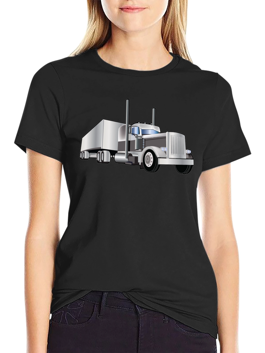 Trucker T-Shirt: Cool Black Semi-Truck Graphic Tee