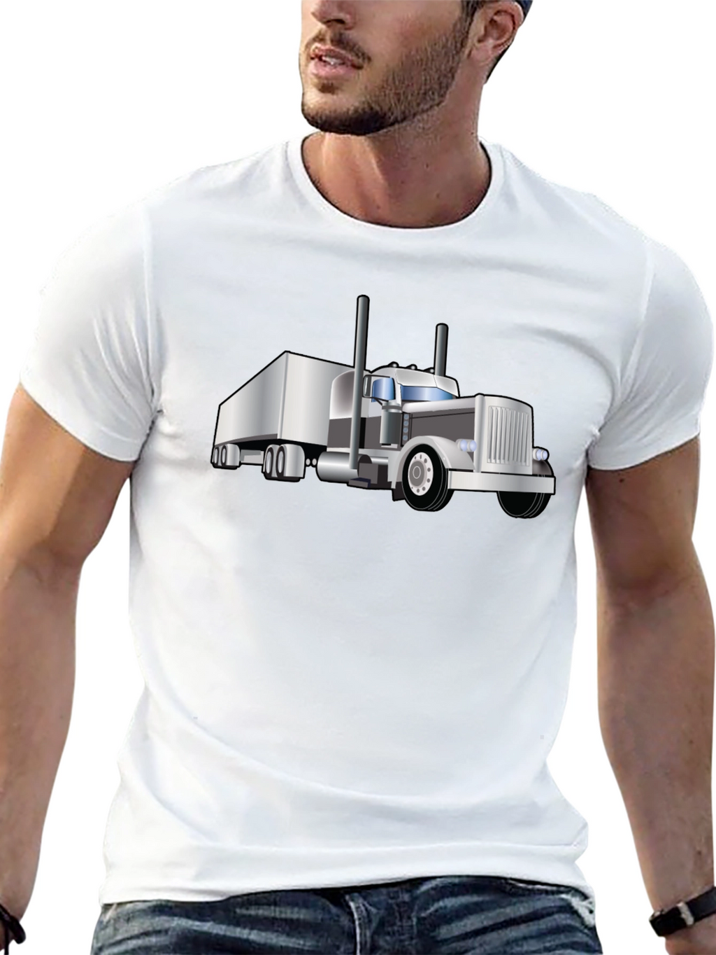 Trucker T-Shirt: Cool Black Semi-Truck Graphic Tee