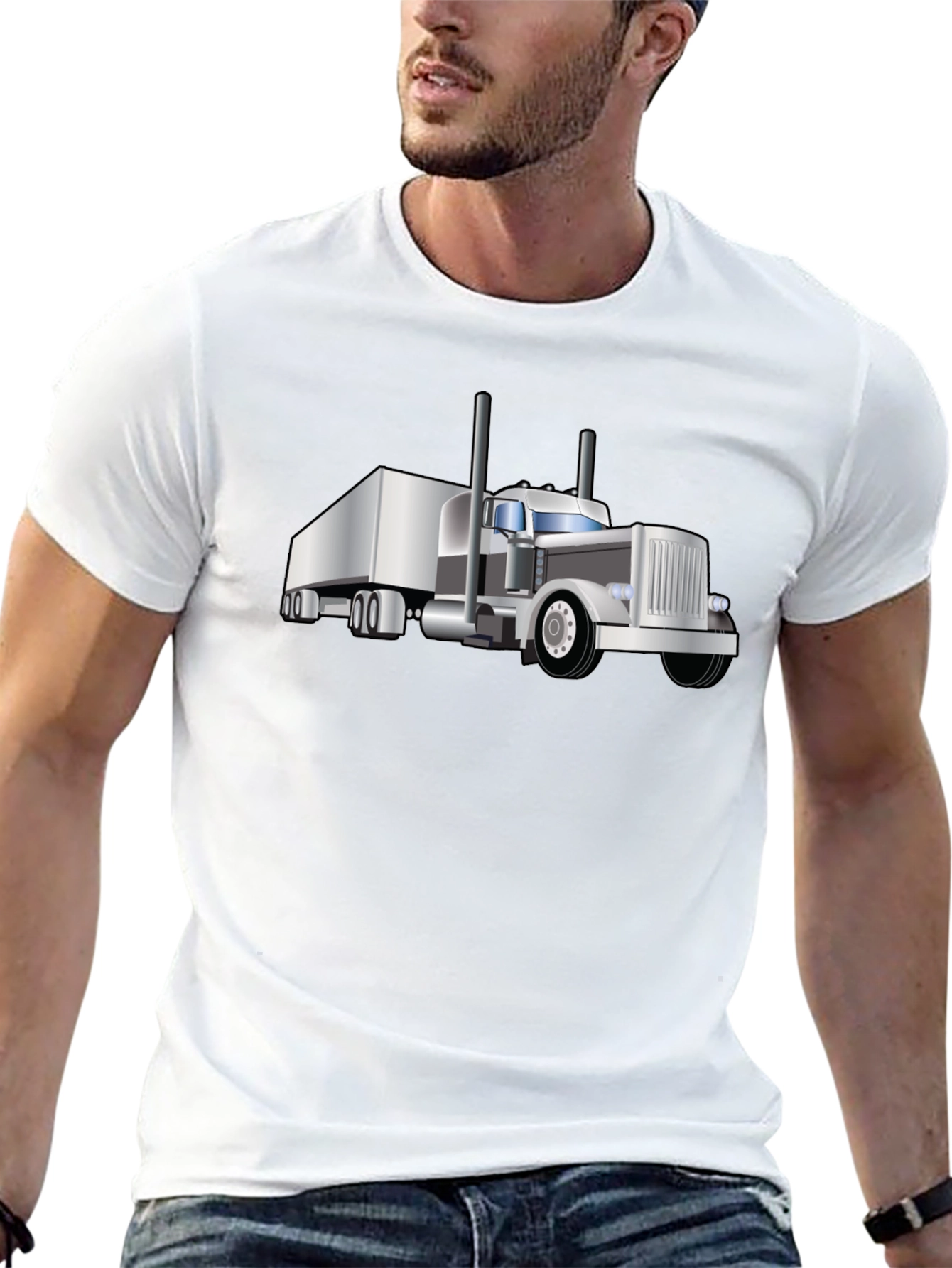 Trucker T-Shirt: Cool Black Semi-Truck Graphic Tee