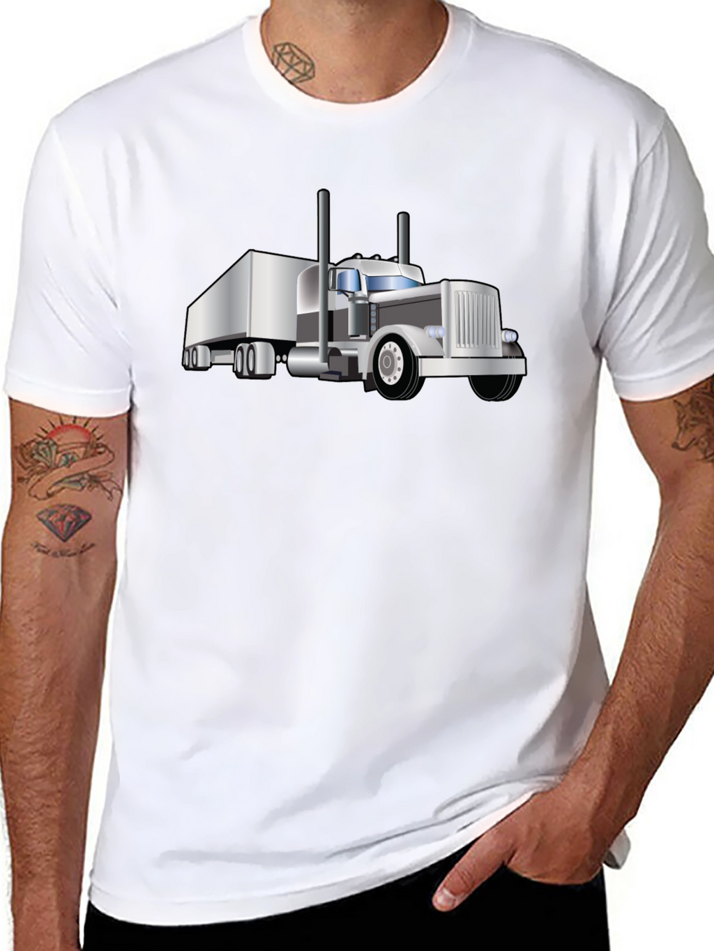 Trucker T-Shirt: Cool Black Semi-Truck Graphic Tee