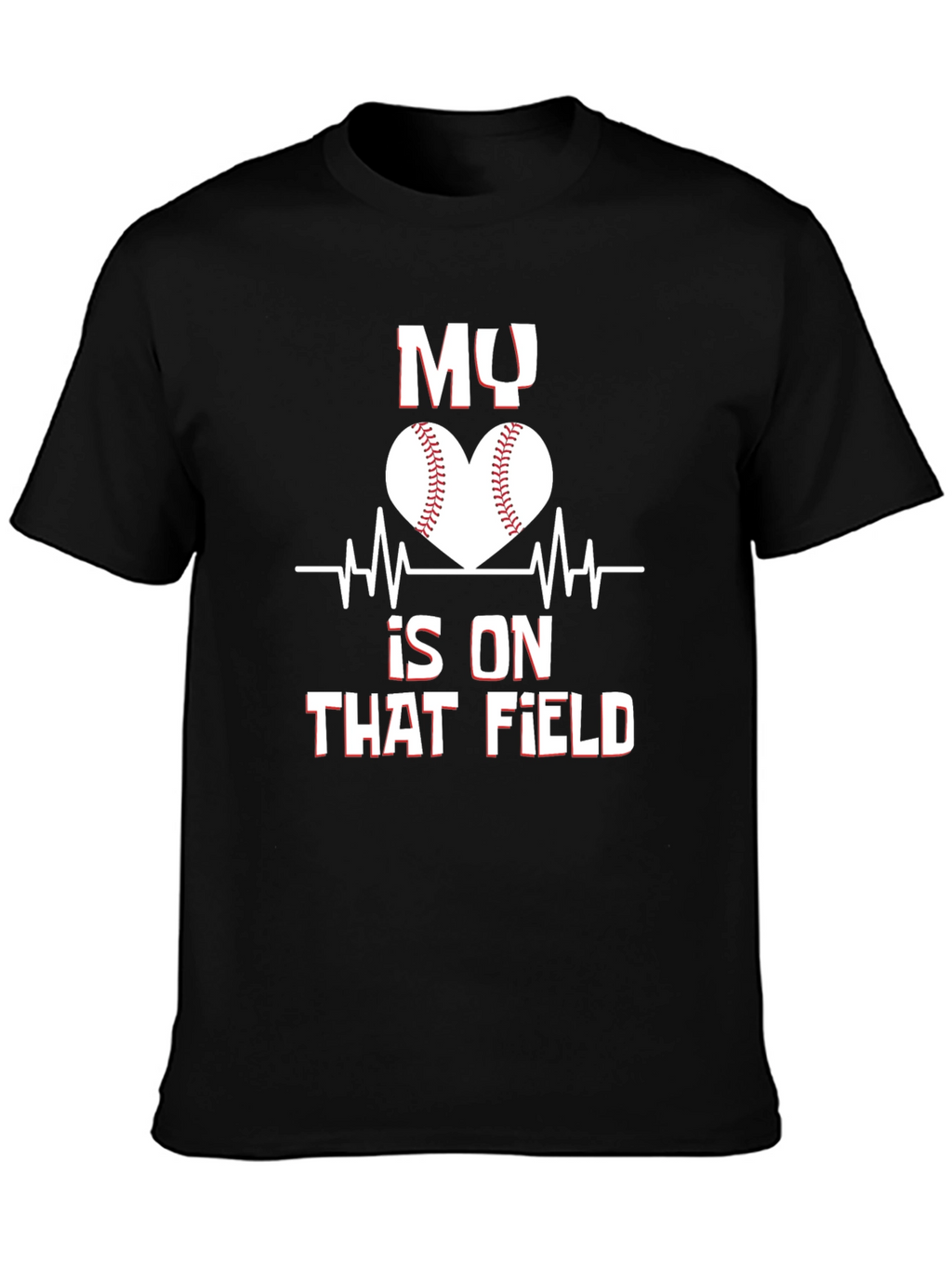 My Heart is on That Field Baseball Graphic Tee