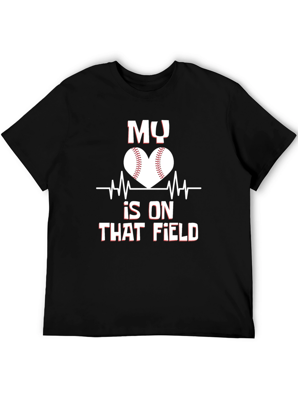 My Heart is on That Field Baseball Graphic Tee