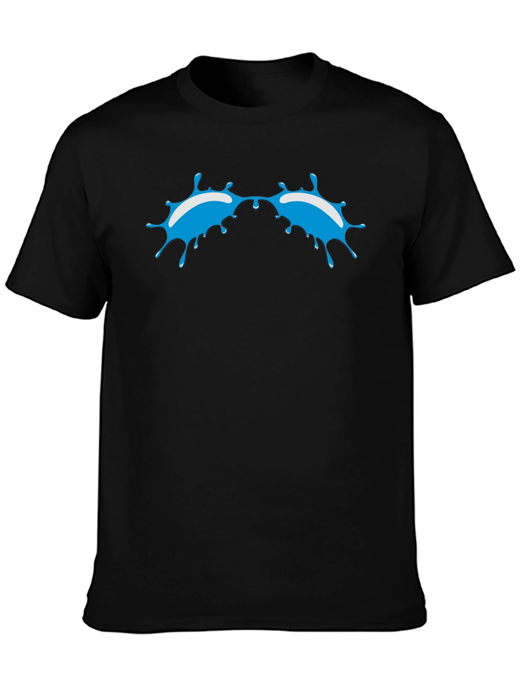 Blue Splash Graphic Black T-Shirt - Modern Style