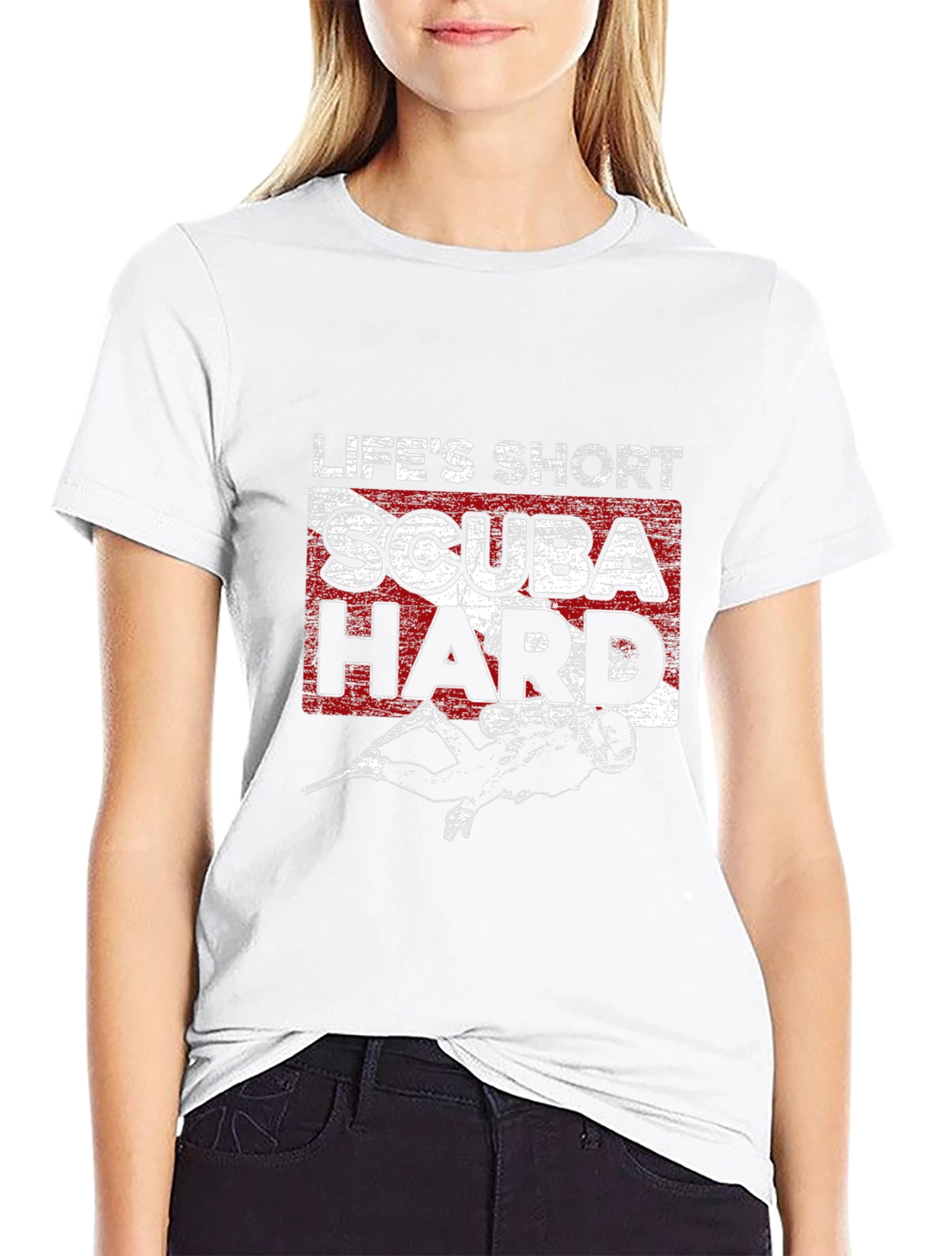Lifes Short Scuba Hard Black T-Shirt