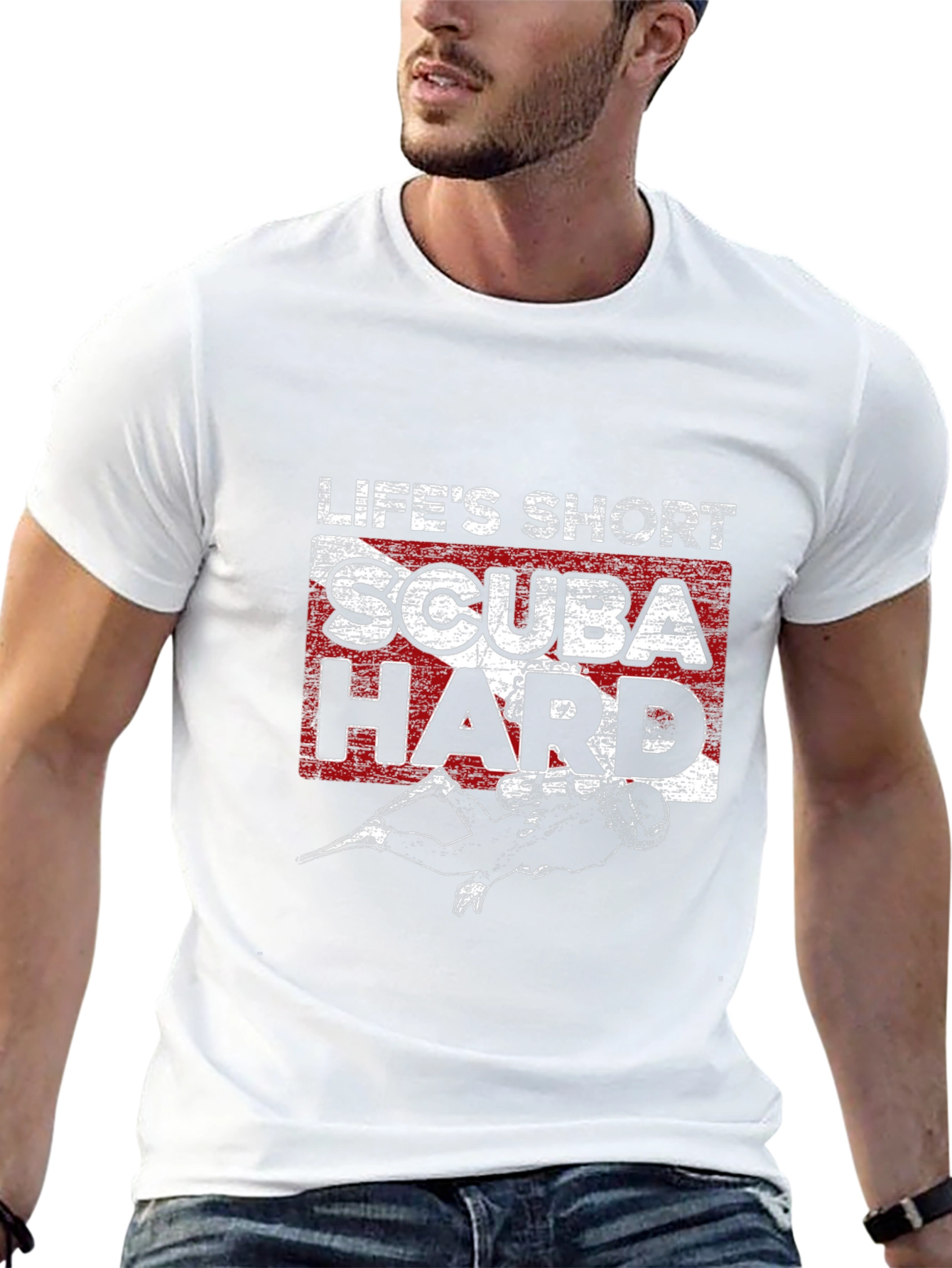 Lifes Short Scuba Hard Black T-Shirt