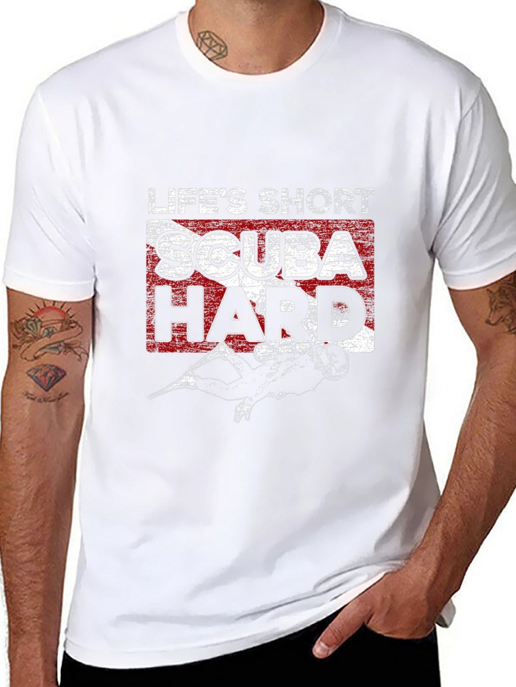 Lifes Short Scuba Hard Black T-Shirt