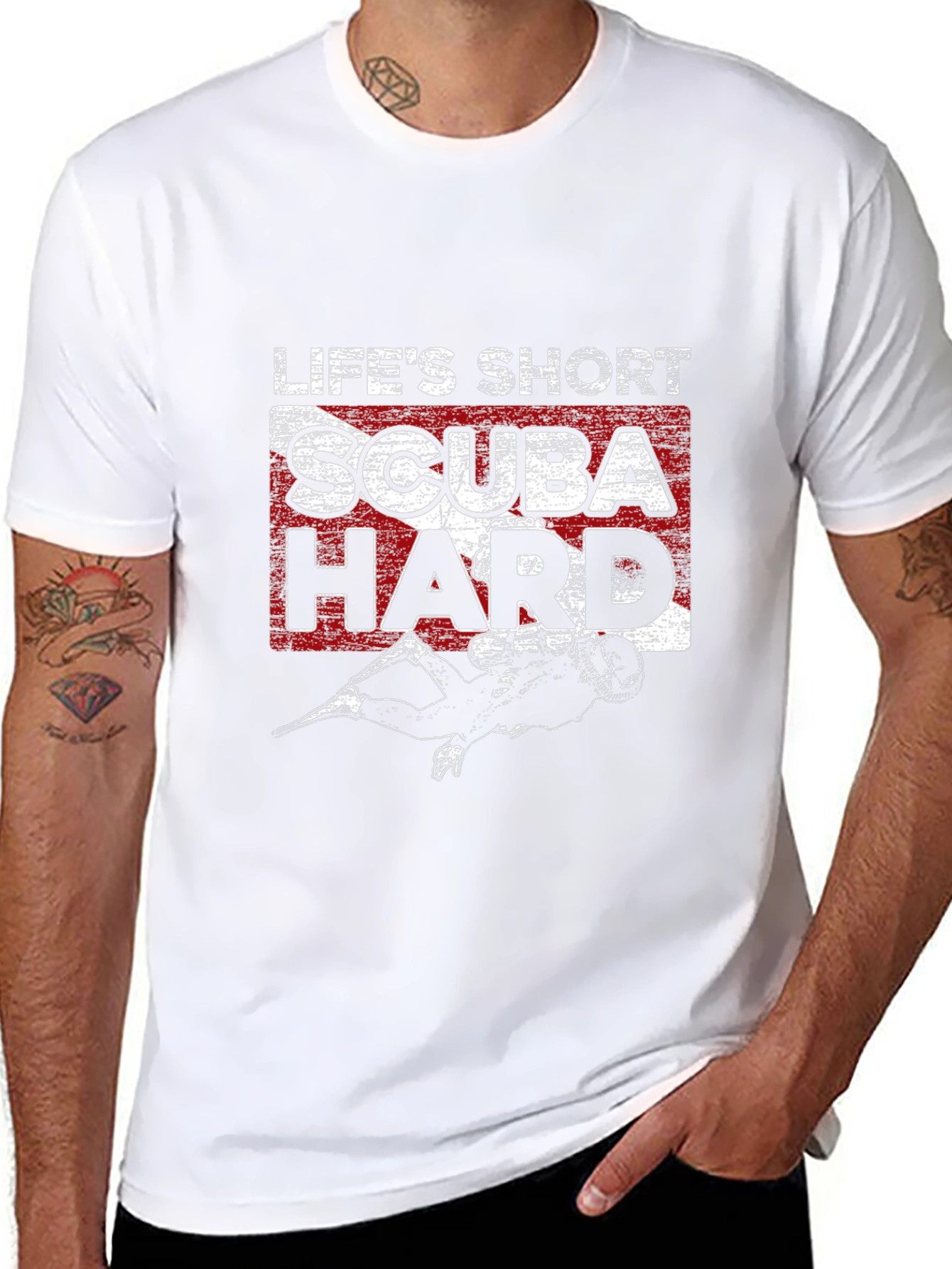 Lifes Short Scuba Hard Black T-Shirt