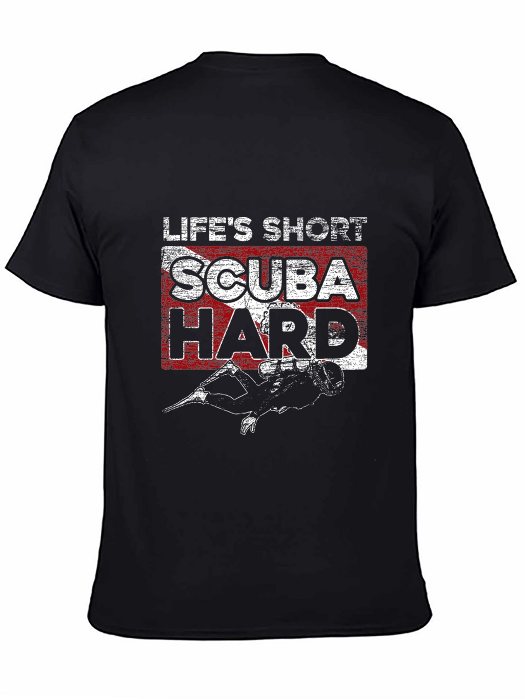 Lifes Short Scuba Hard Black T-Shirt