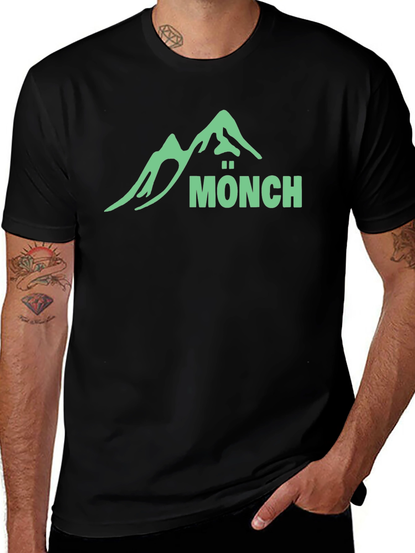 Mönch Mountain T-Shirt - Black Graphic Tee