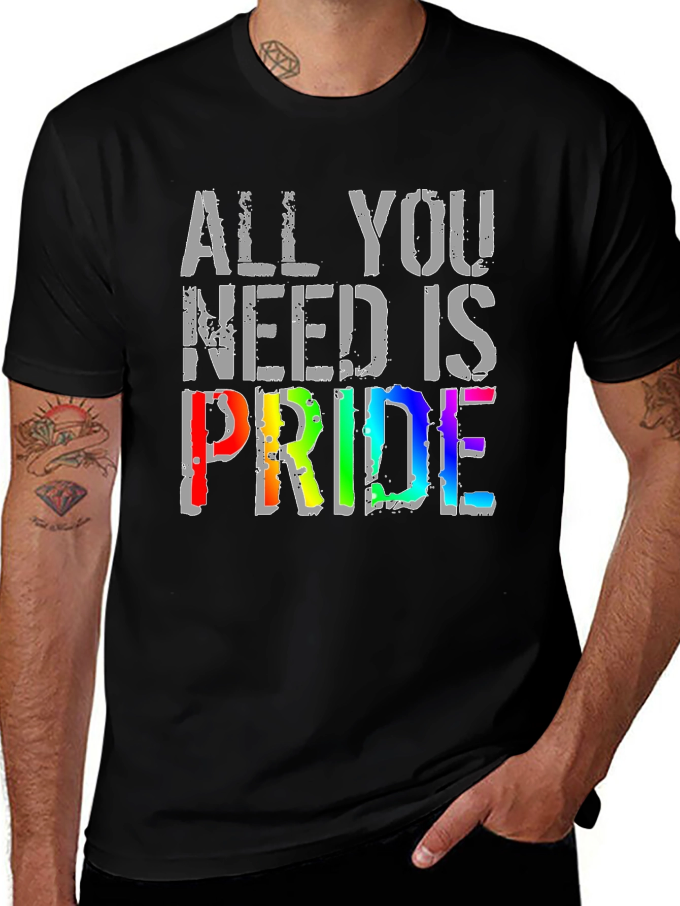 All You Need is Pride T-Shirt - LGBT Rainbow Graphic Tee