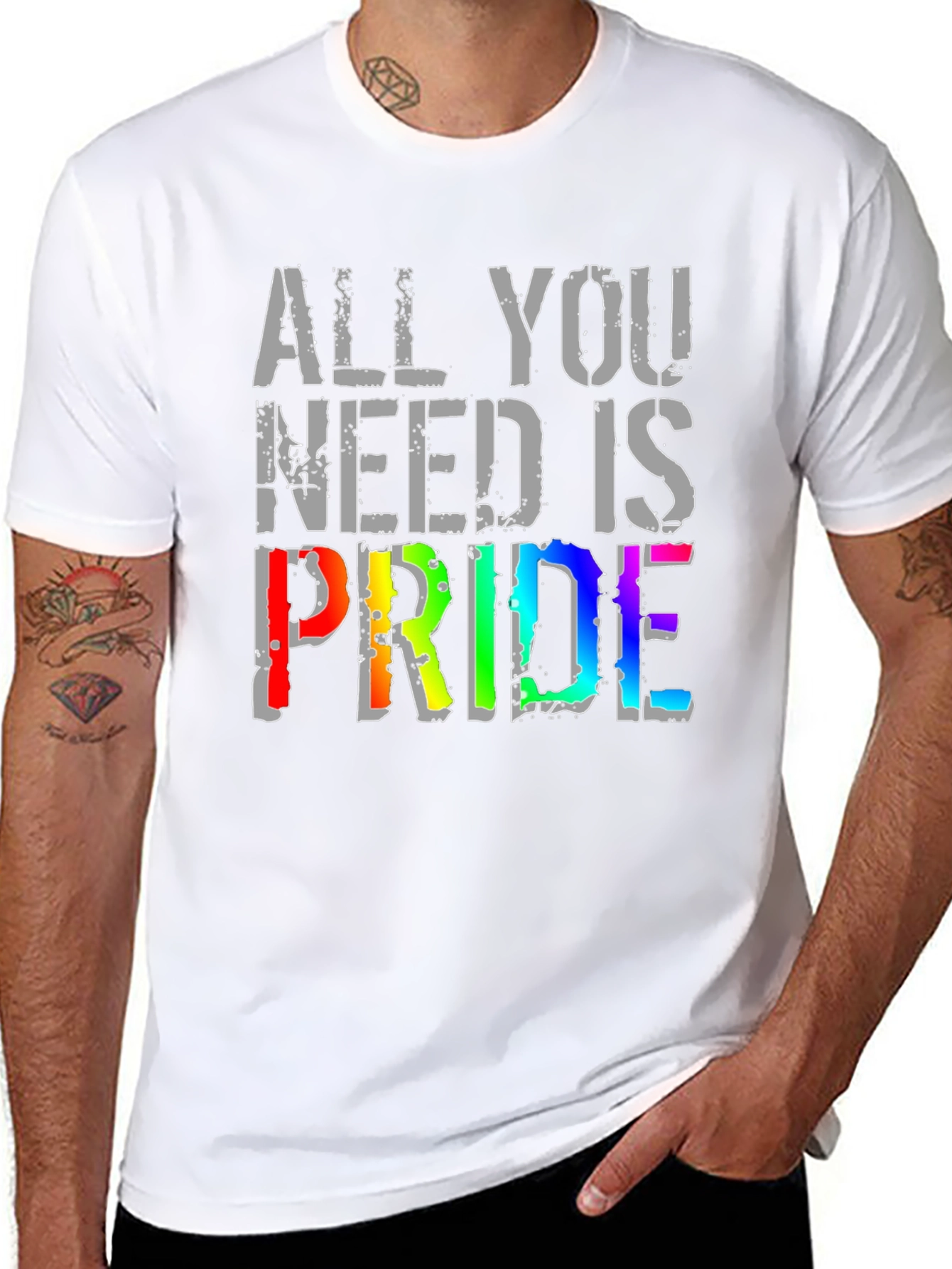 All You Need is Pride T-Shirt - LGBT Rainbow Graphic Tee