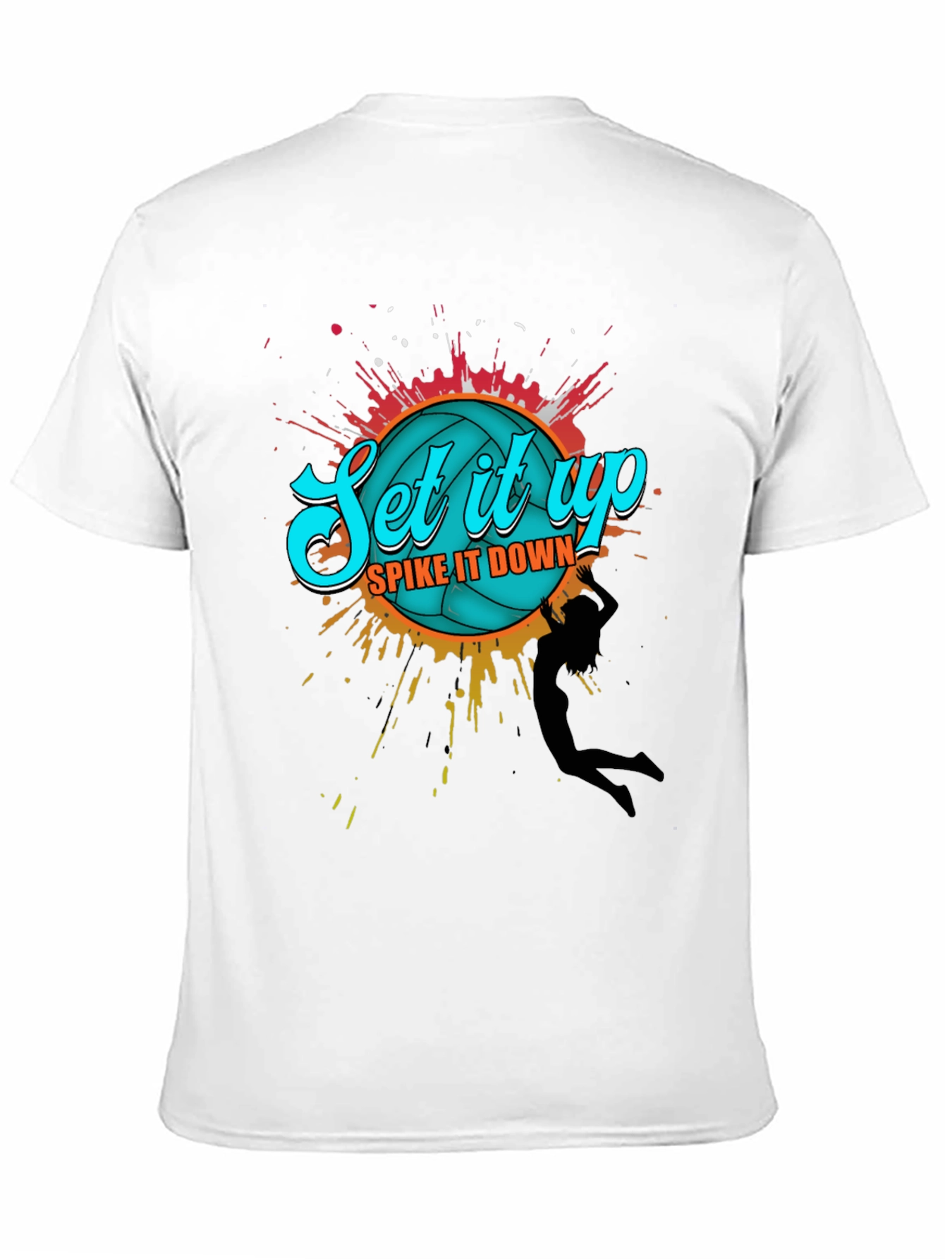 Volleyball Graphic T-Shirt - Set it Up Spike it Down