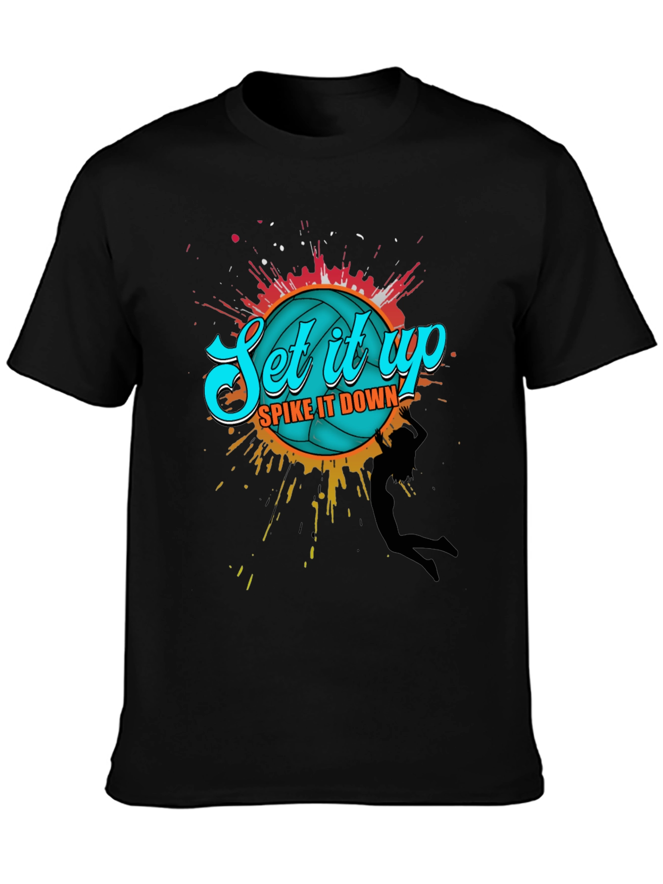 Volleyball Graphic T-Shirt - Set it Up Spike it Down