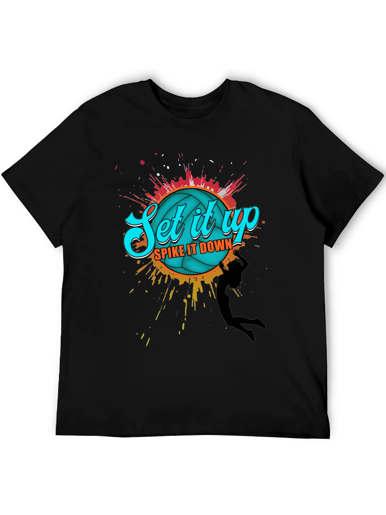 Volleyball Graphic T-Shirt - Set it Up Spike it Down
