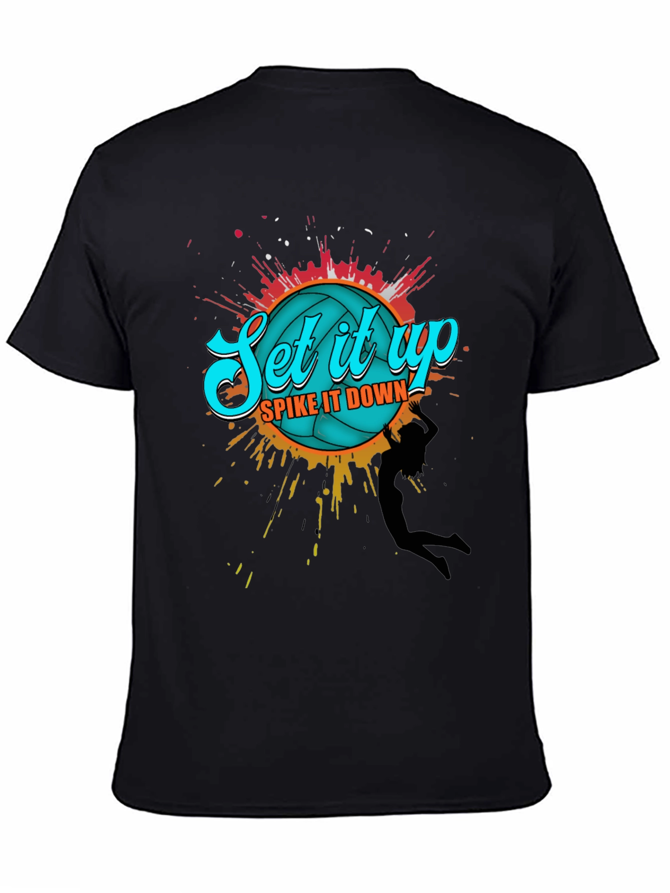 Volleyball Graphic T-Shirt - Set it Up Spike it Down