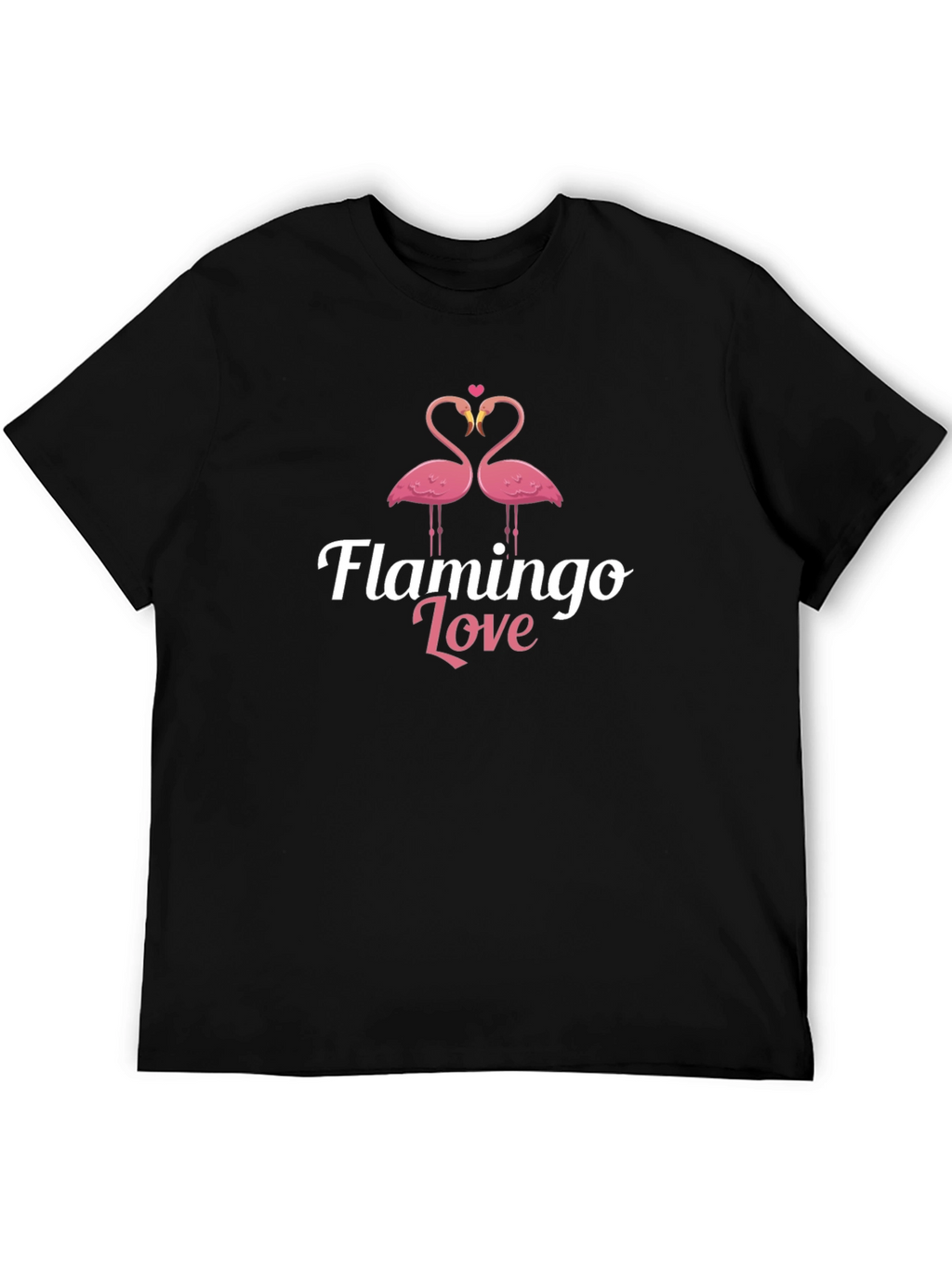 Flamingo Love Black Graphic Tee