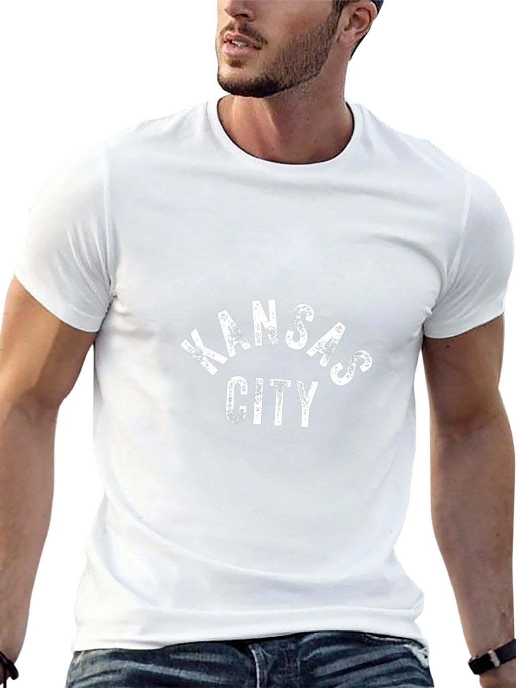 Kansas City Tee - Distressed Print Black T-Shirt