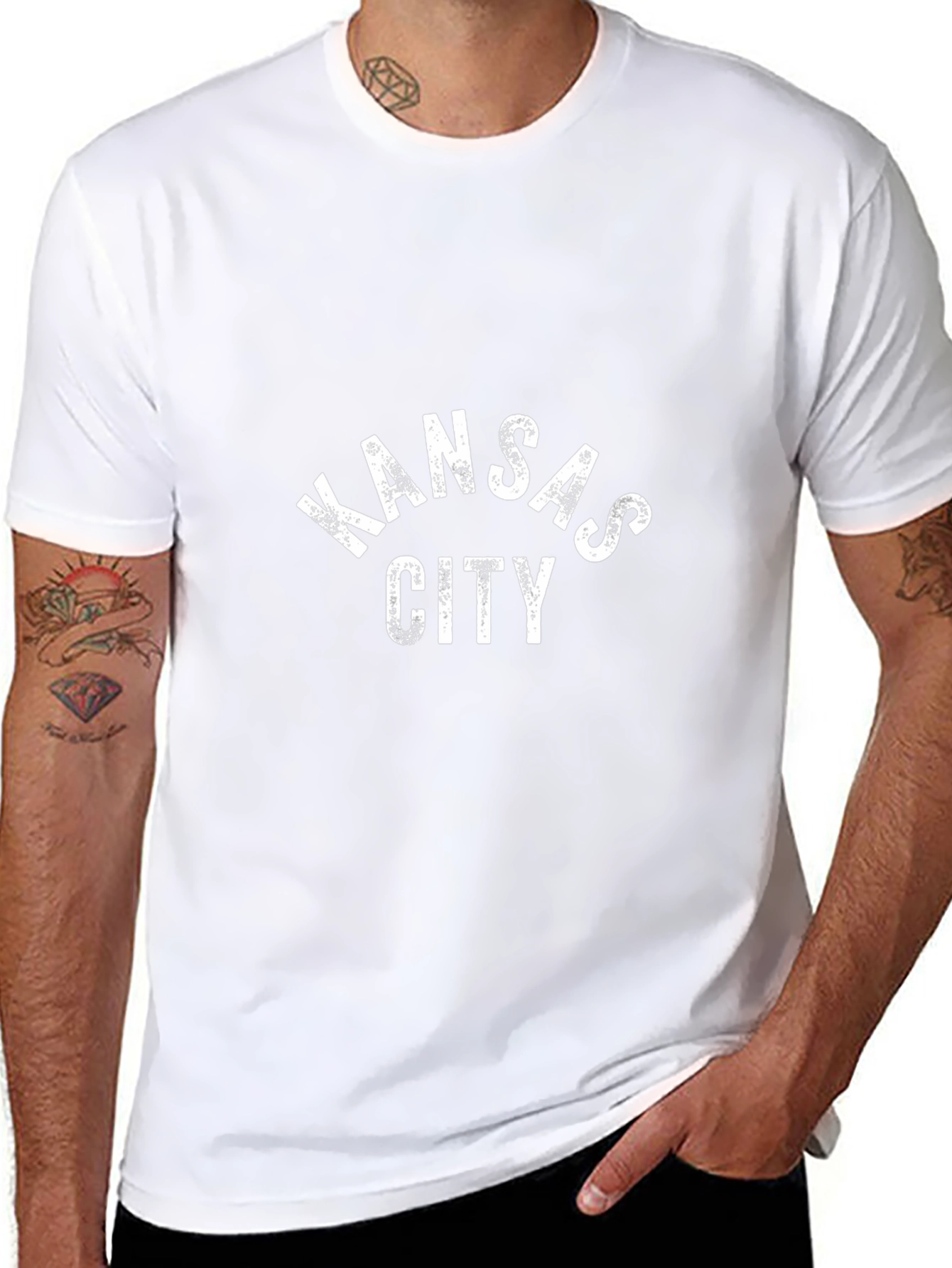 Kansas City Tee - Distressed Print Black T-Shirt