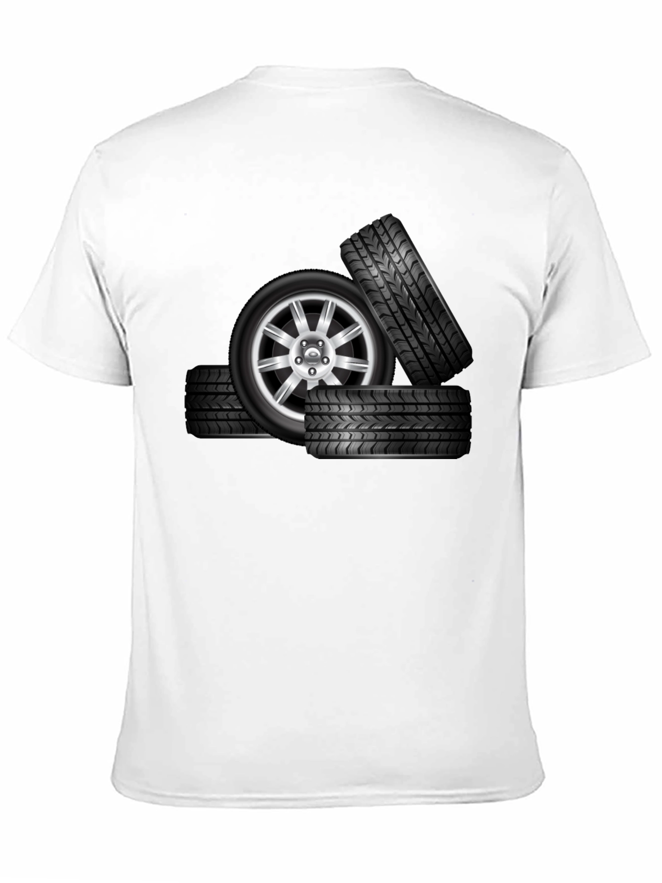Black Tire Stack Graphic T-Shirt