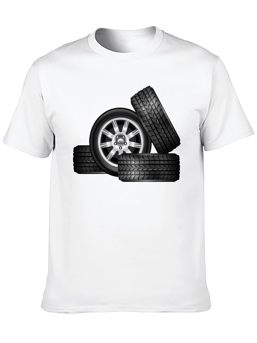 Black Tire Stack Graphic T-Shirt