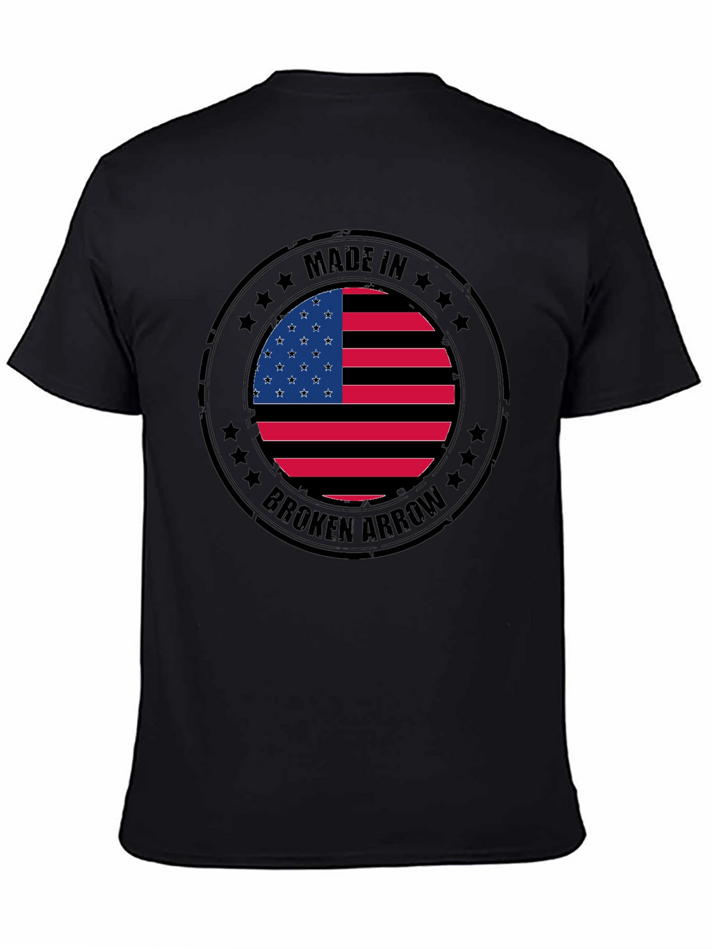 Made in Broken Arrow USA Flag Graphic T-Shirt