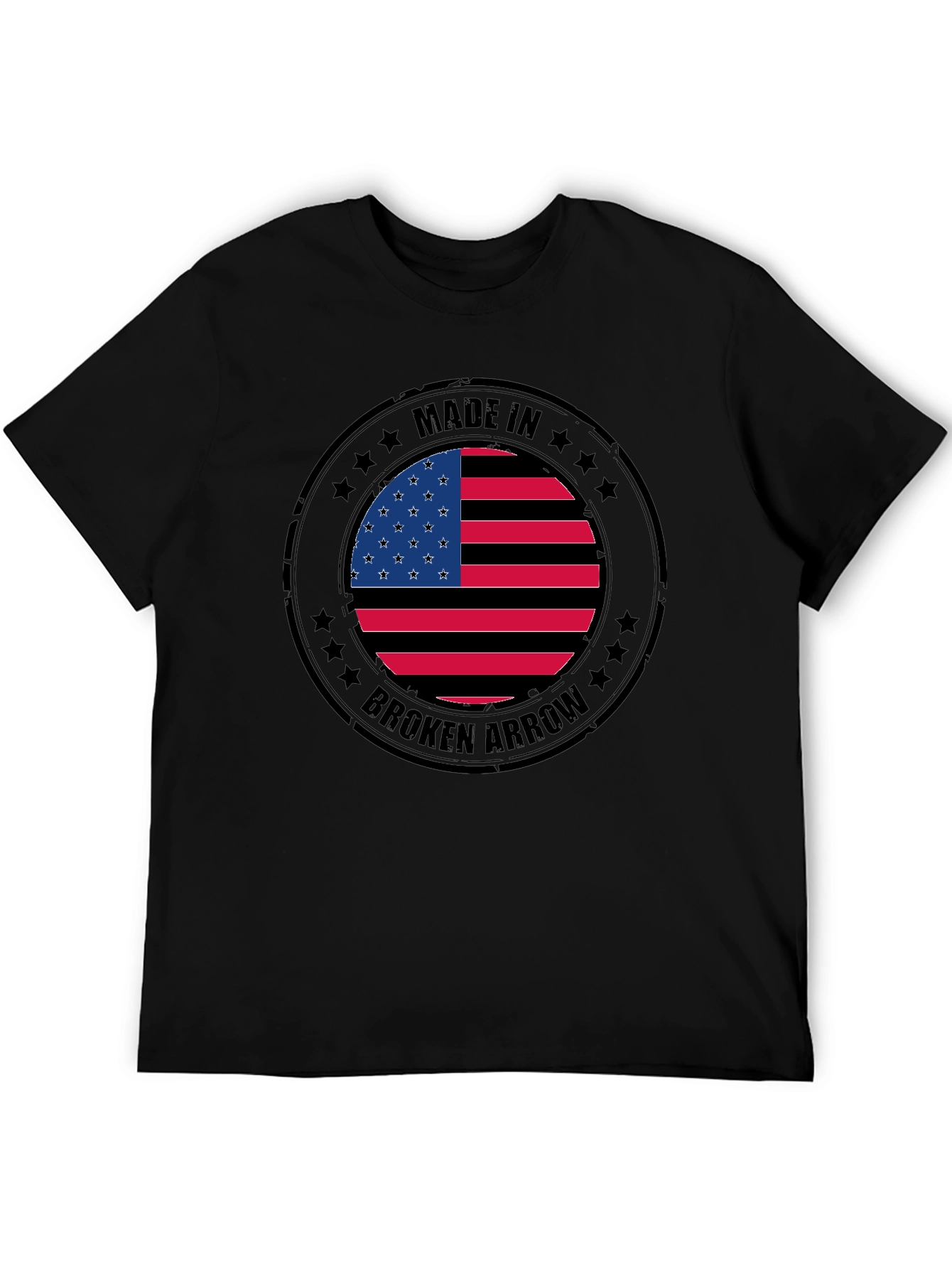 Made in Broken Arrow USA Flag Graphic T-Shirt