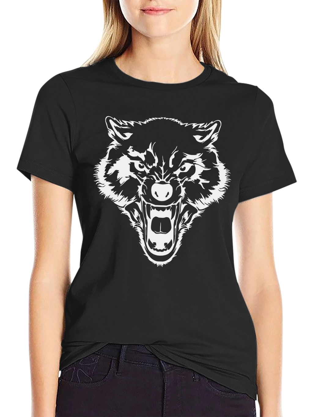 Black Wolf Graphic Tee - Bold Statement Shirt