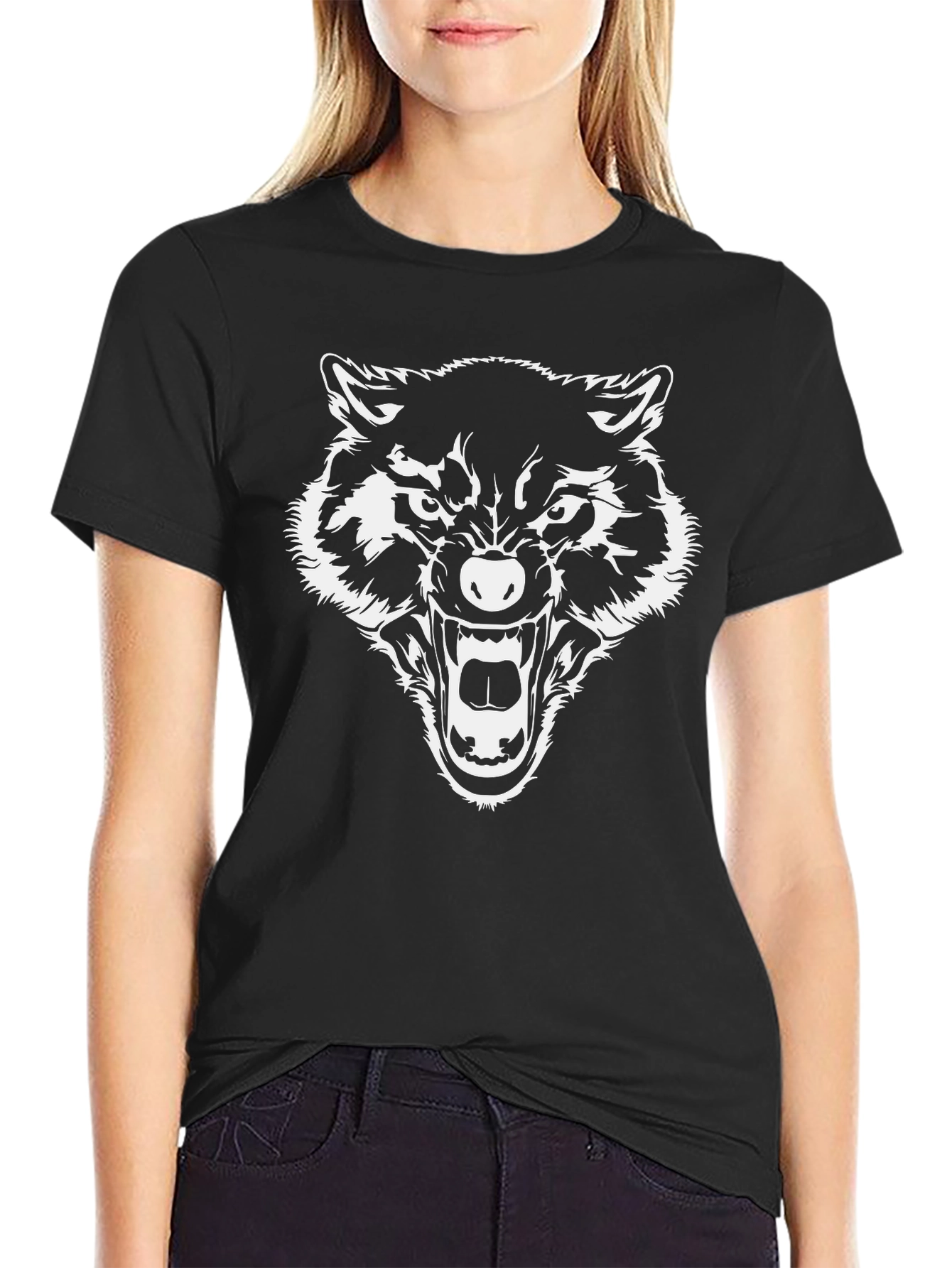 Black Wolf Graphic Tee - Bold Statement Shirt