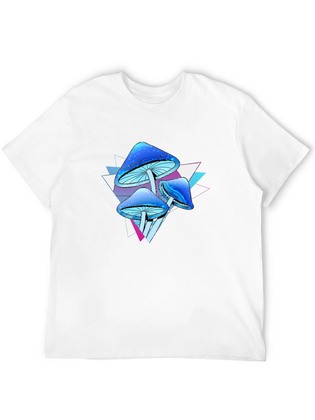 Psychedelic Mushroom Graphic Tee - Black Cotton Blend