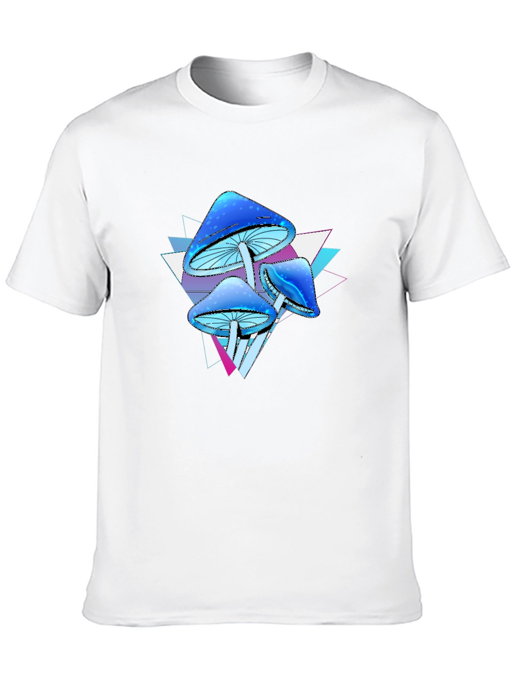 Psychedelic Mushroom Graphic Tee - Black Cotton Blend