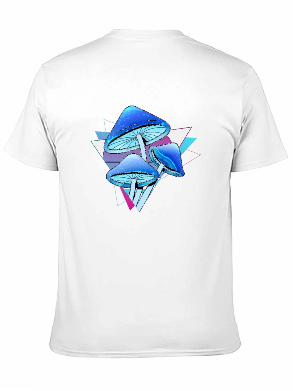 Psychedelic Mushroom Graphic Tee - Black Cotton Blend