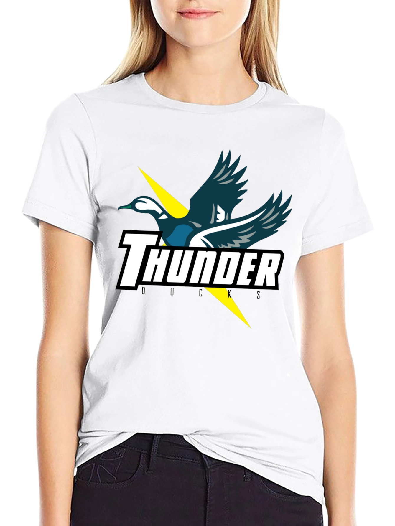 Thunder Ducks Graphic Tee - Black Cotton T-Shirt
