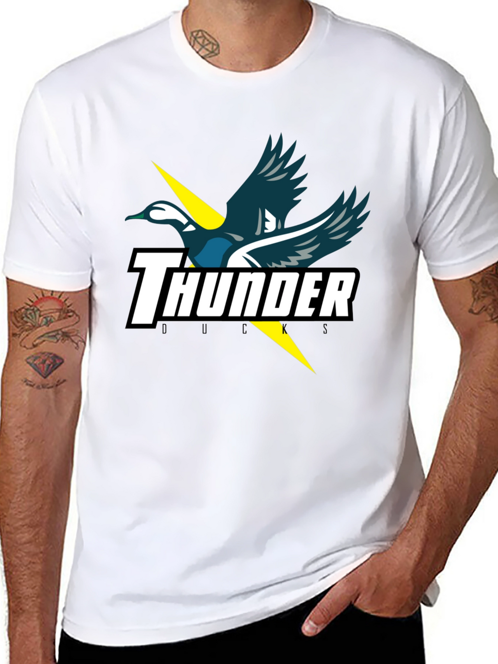 Thunder Ducks Graphic Tee - Black Cotton T-Shirt