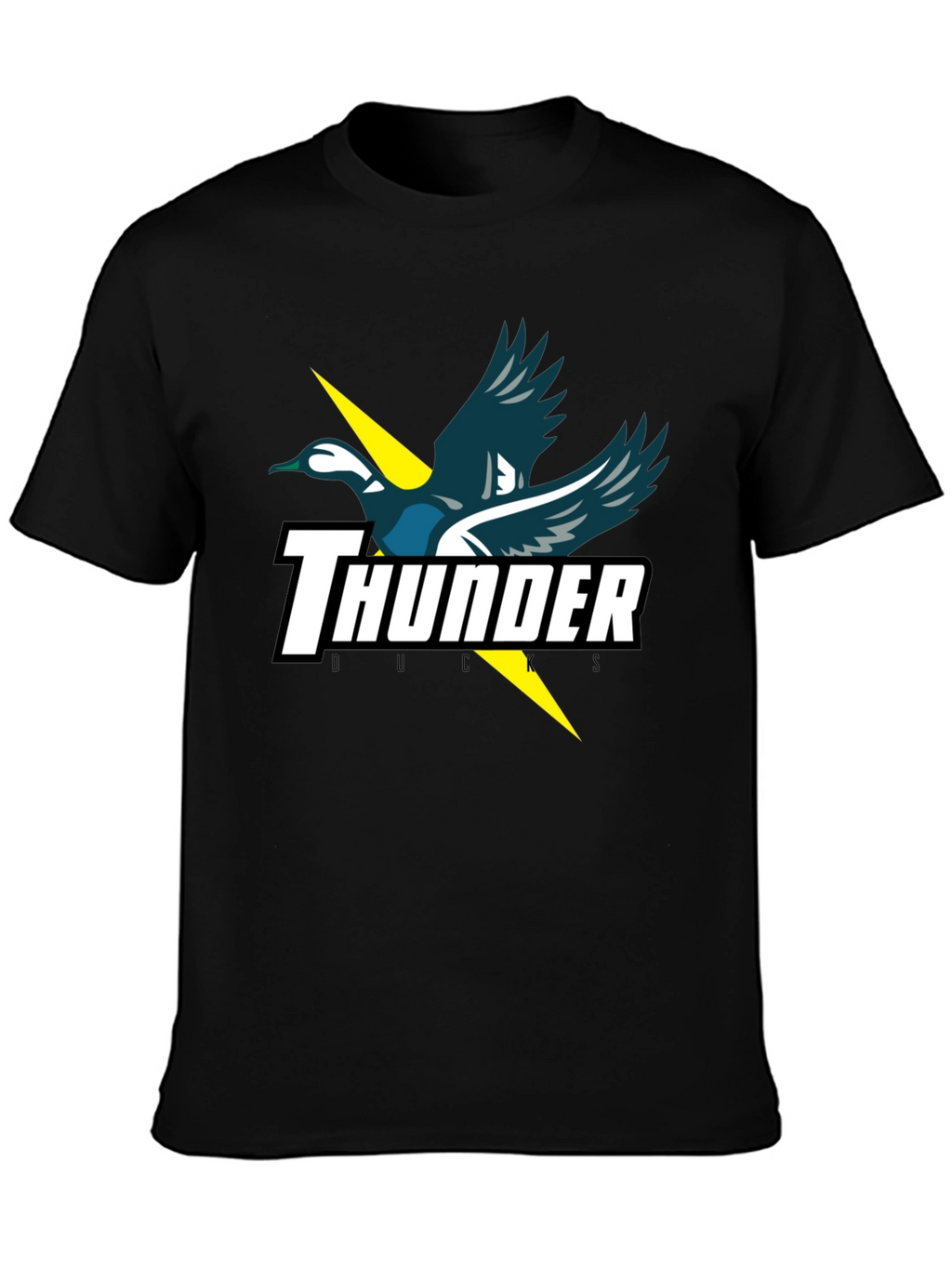 Thunder Ducks Graphic Tee - Black Cotton T-Shirt