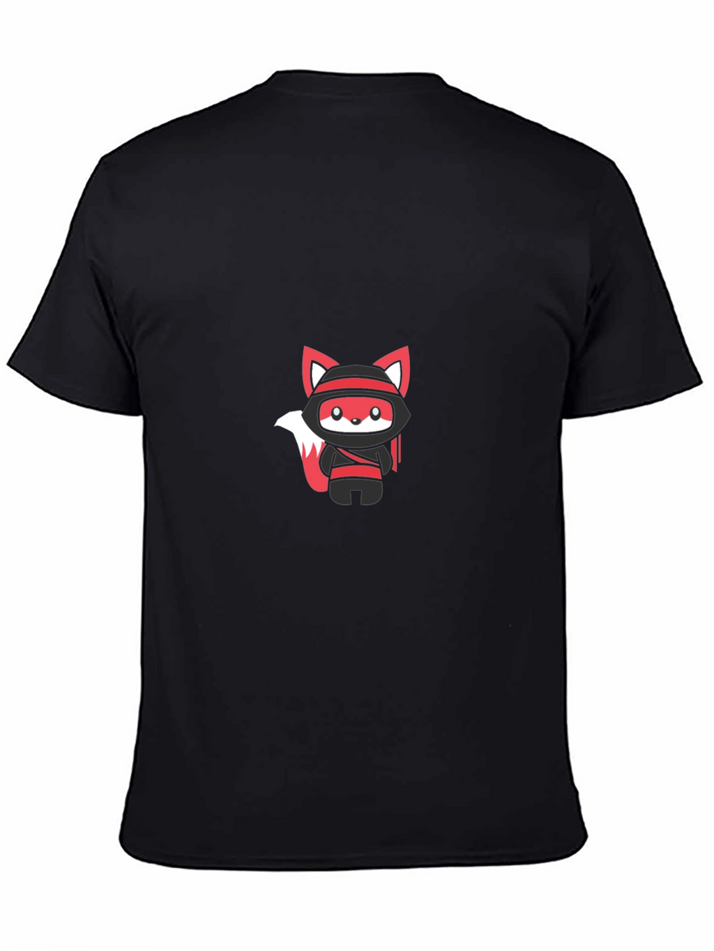 Ninja Fox Graphic Tee - Black Cotton Blend T-Shirt