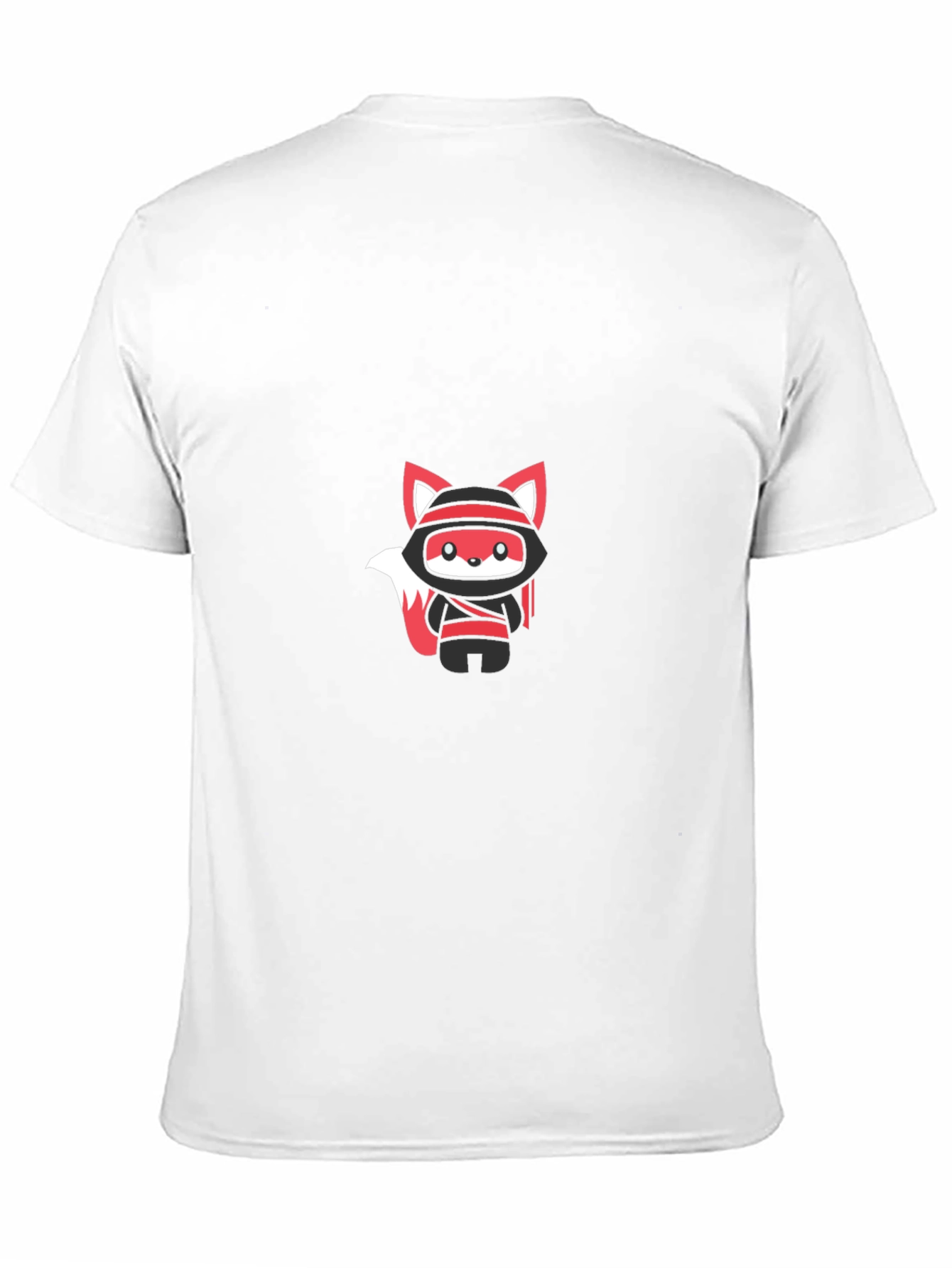 Ninja Fox Graphic Tee - Black Cotton Blend T-Shirt