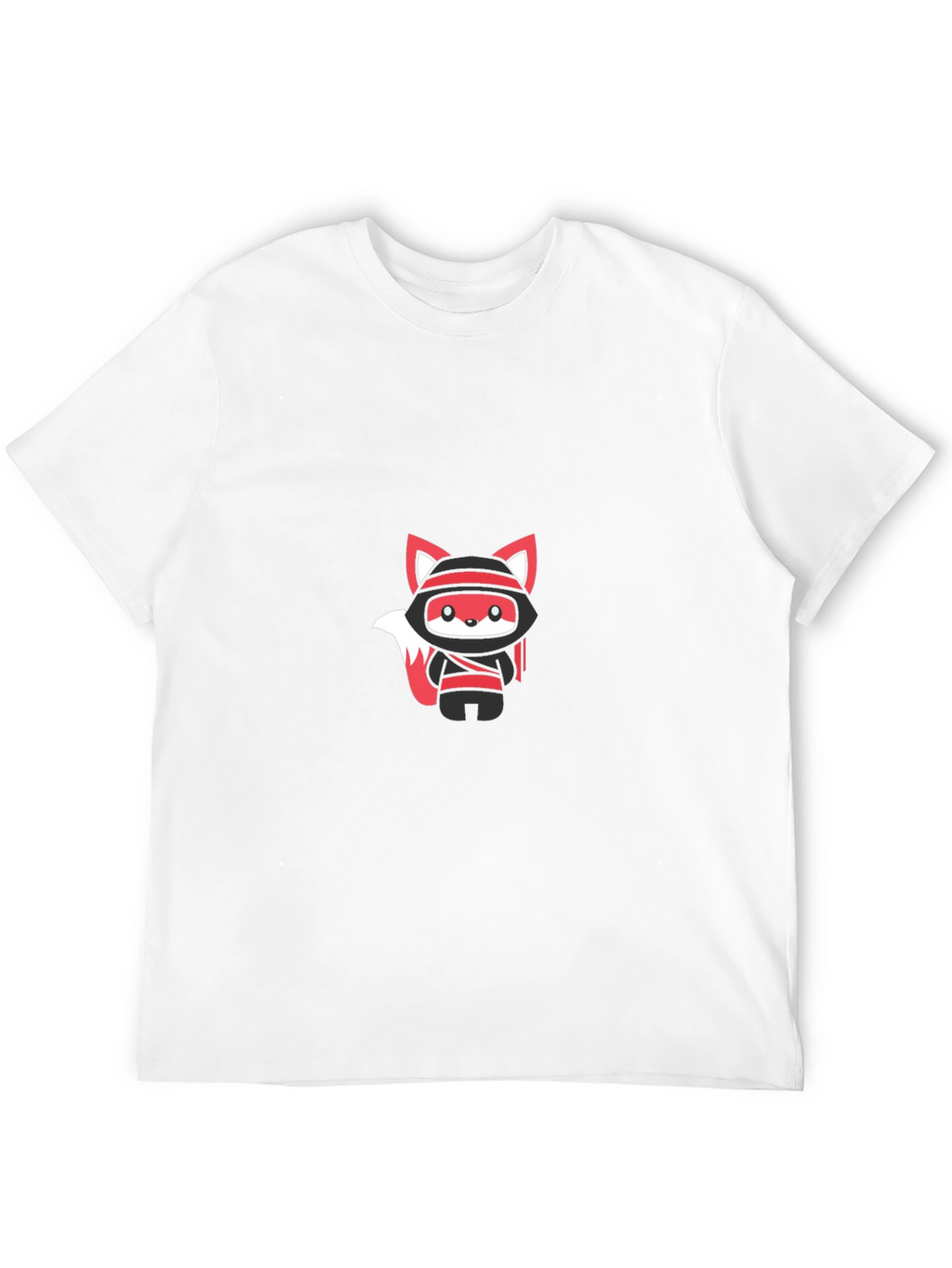 Ninja Fox Graphic Tee - Black Cotton Blend T-Shirt