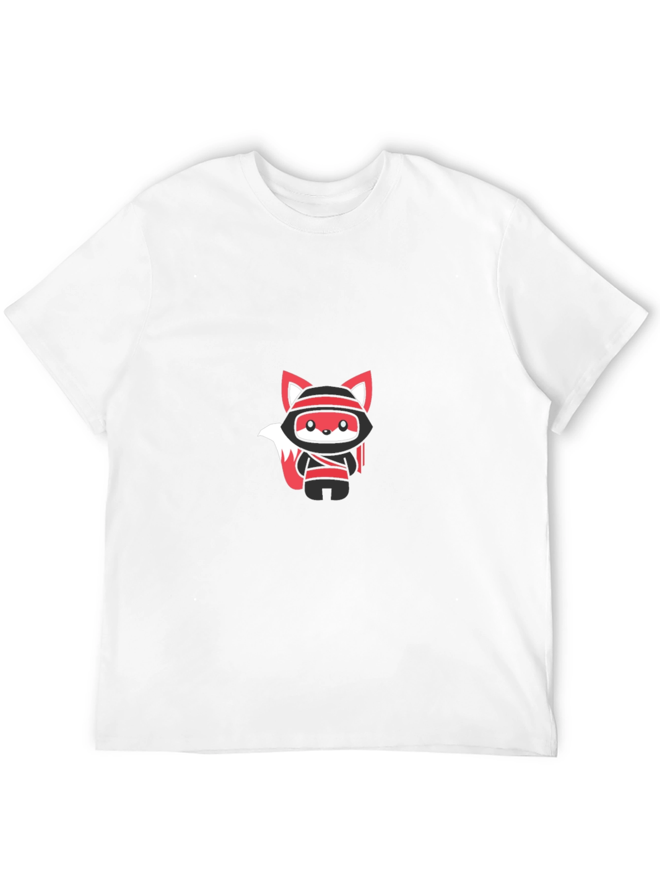 Ninja Fox Graphic Tee - Black Cotton Blend T-Shirt