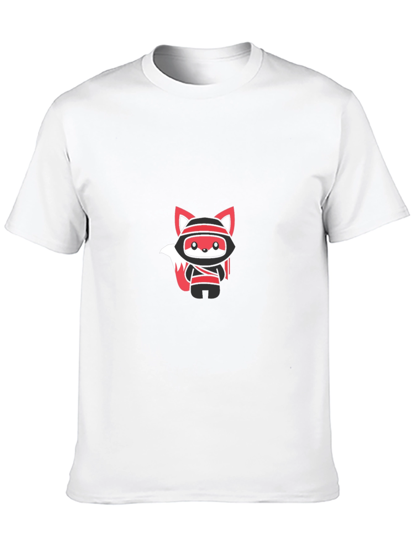 Ninja Fox Graphic Tee - Black Cotton Blend T-Shirt