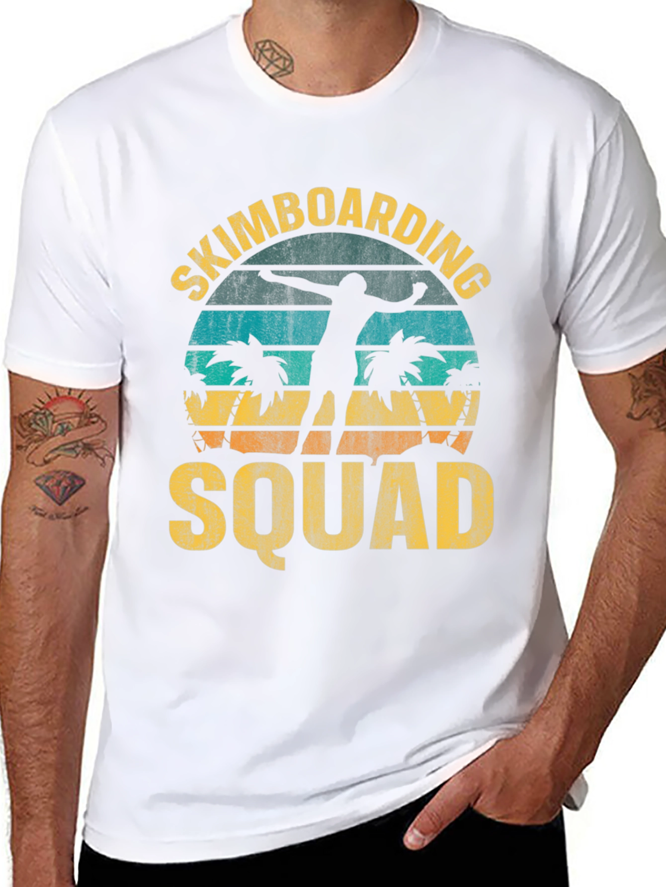 Skimboarding Squad Graphic T-Shirt - Retro Vintage Style