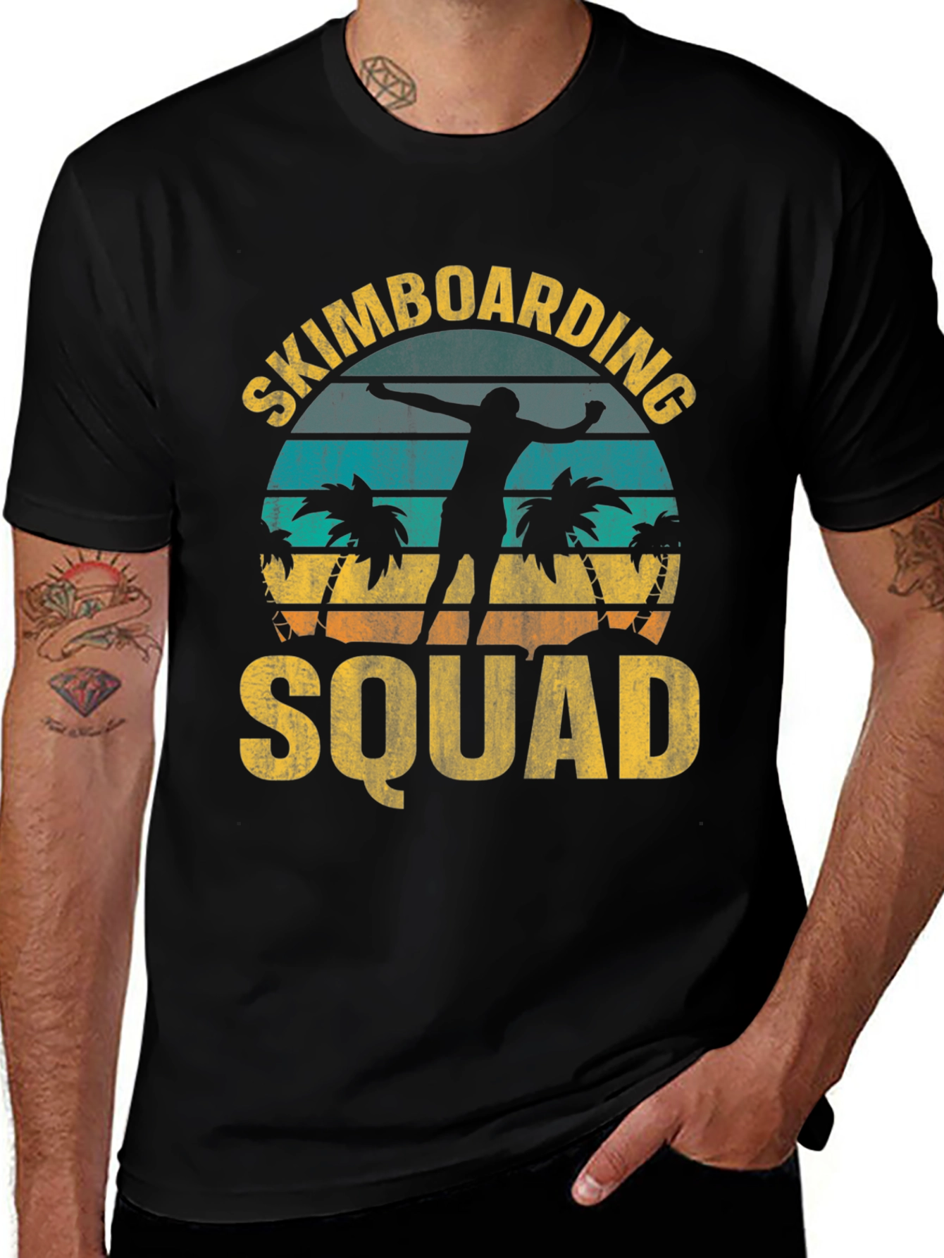 Skimboarding Squad Graphic T-Shirt - Retro Vintage Style