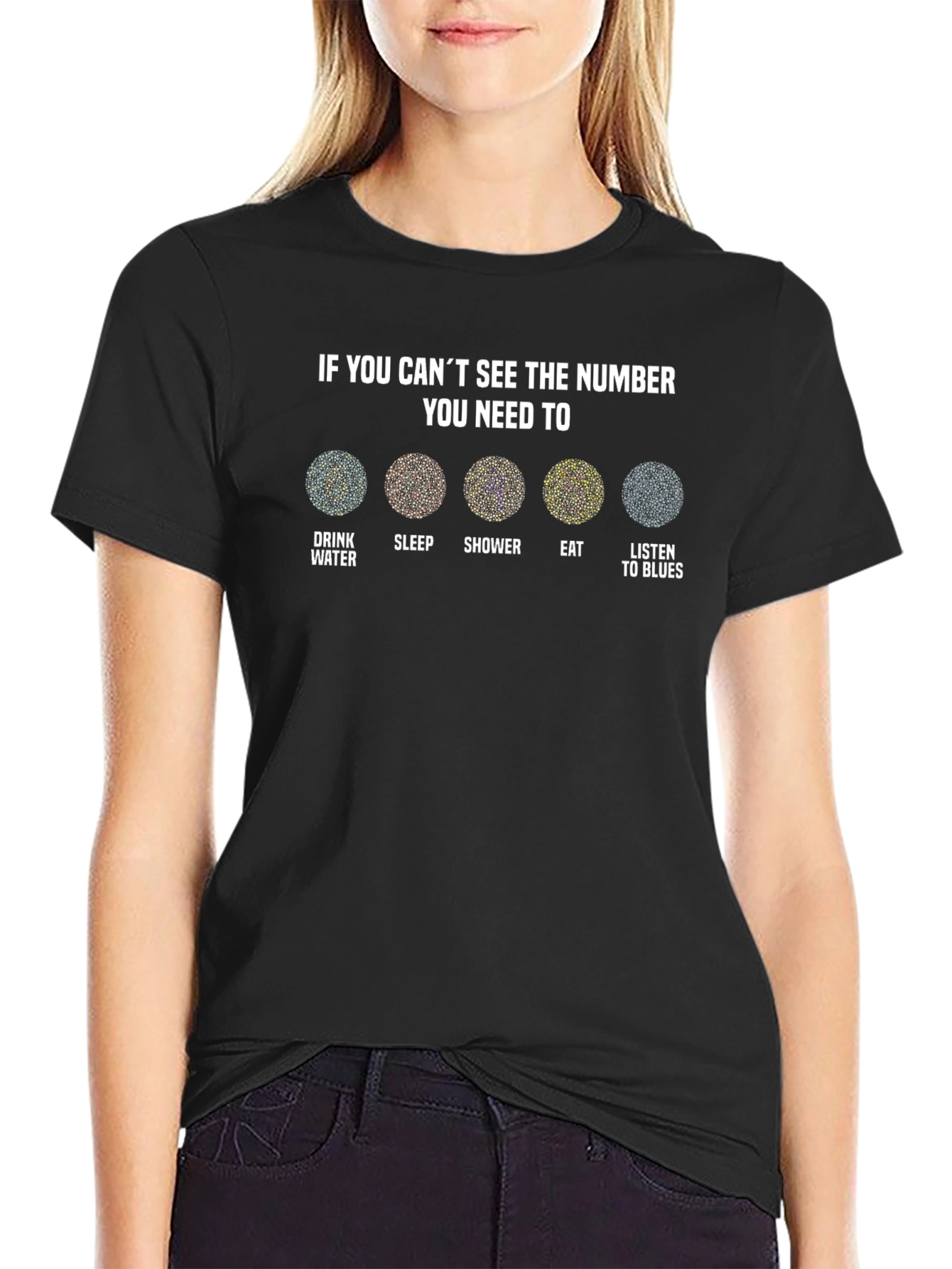 Humorous Ishihara Test T-Shirt: Self-Care Vision