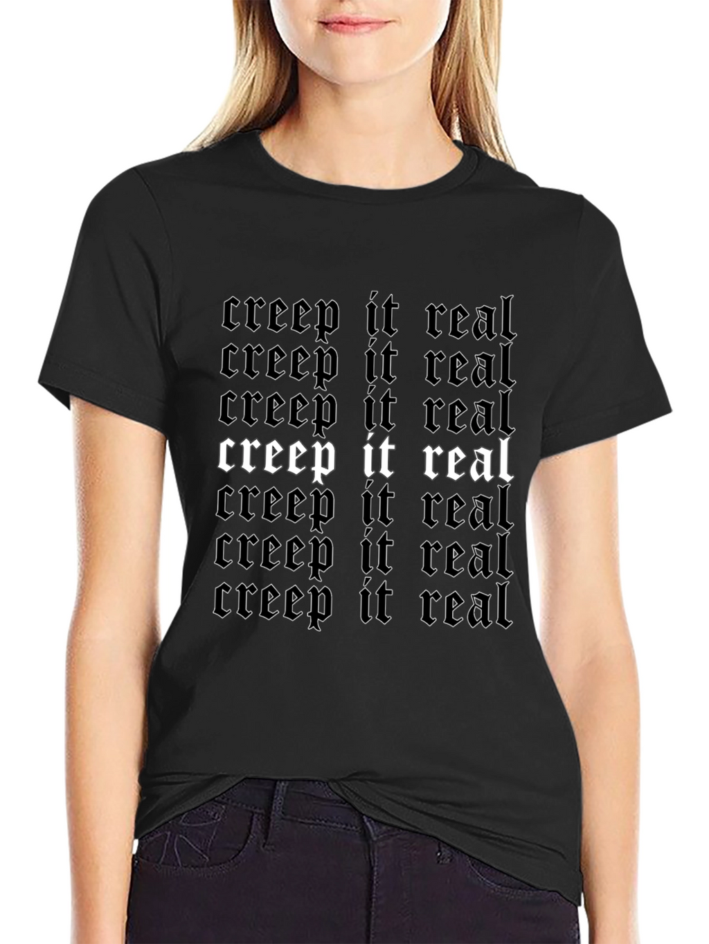 Creep It Real Graphic Tee - Gothic Style