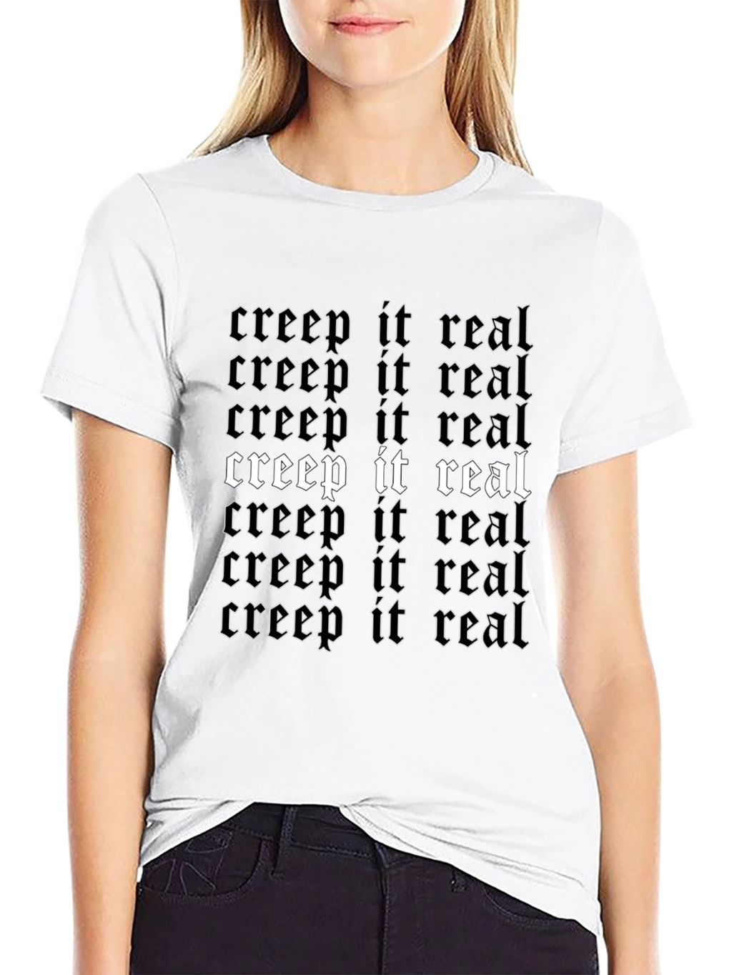 Creep It Real Graphic Tee - Gothic Style