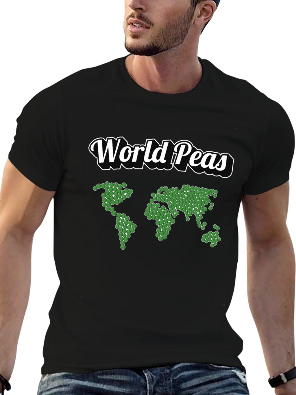 World Peas Graphic T-Shirt - Black Cotton Tee