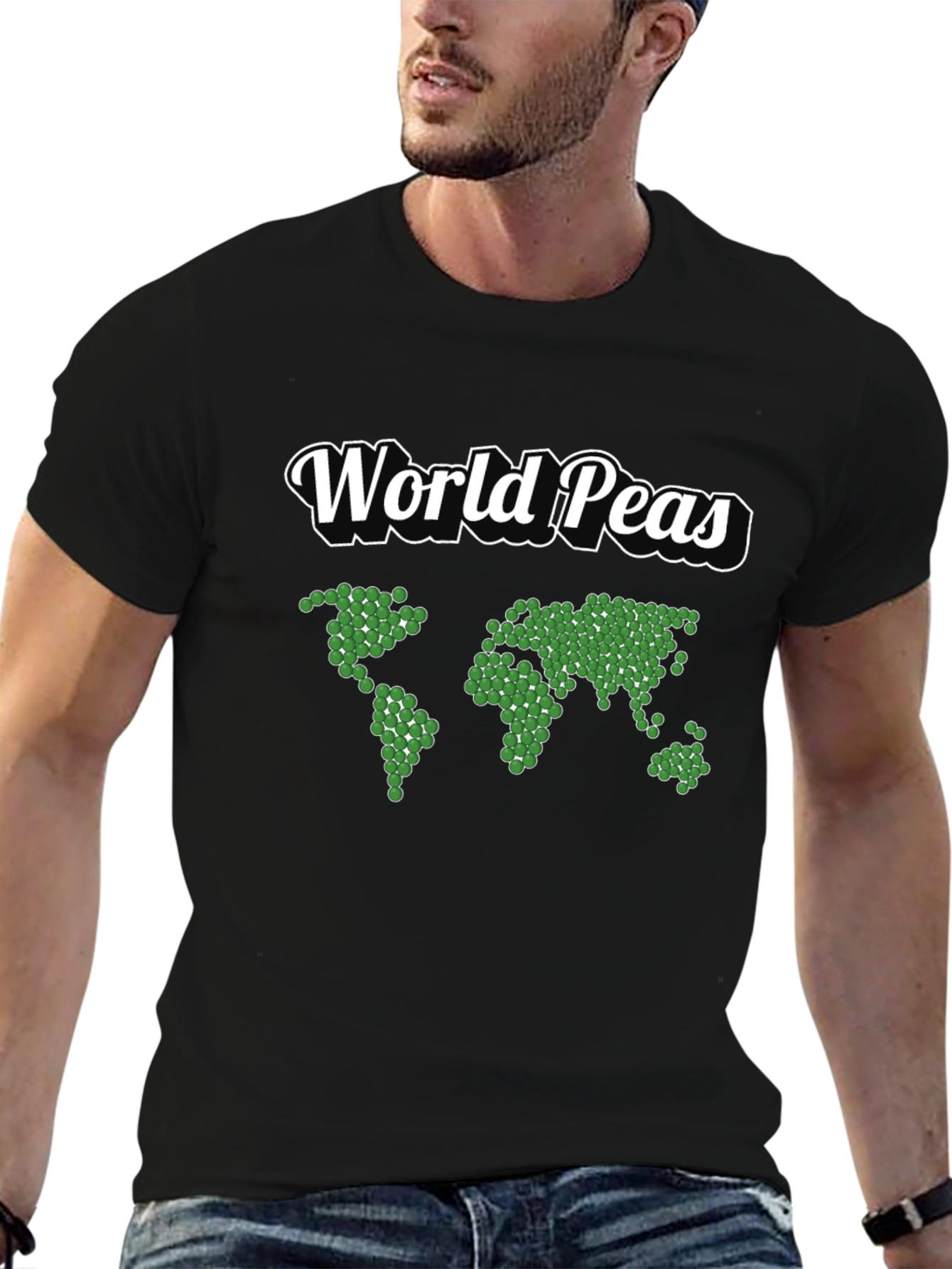 World Peas Graphic T-Shirt - Black Cotton Tee
